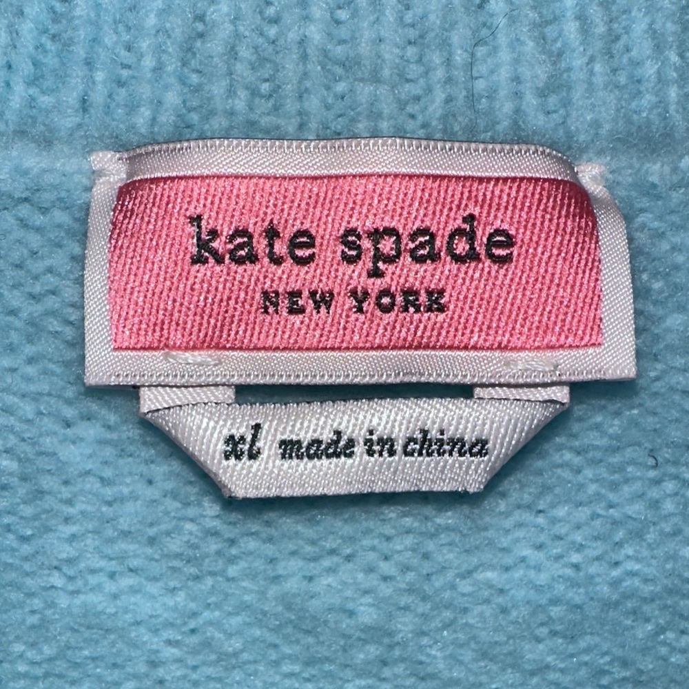 KATE SPADE Light Blue Snowflake Sweater, wool, yak - Picture 2 of 9